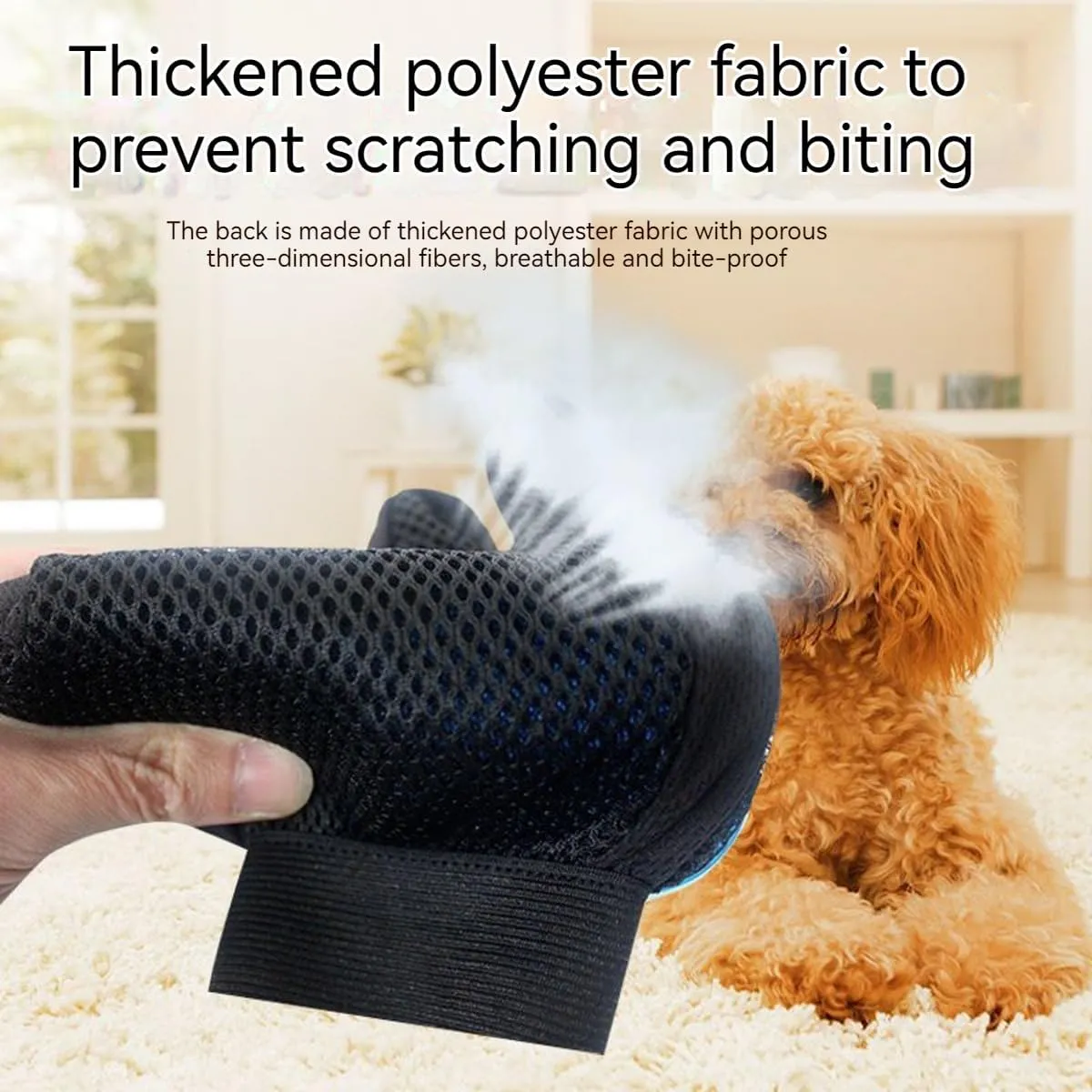 Pet Grooming Gloves, Cat Gloves for Grooming, Rubber Dog Brush(Left Hand and Nail Clippers)