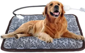 Pet Heating Pad for Cat Dog 45x45 cm, Electric Pet Heated Bed Mat, Temp Adjustable Pet Heated Pad, Waterproof and Anti-Bite, Indoor Dog Bed Mats for Dogs Cats