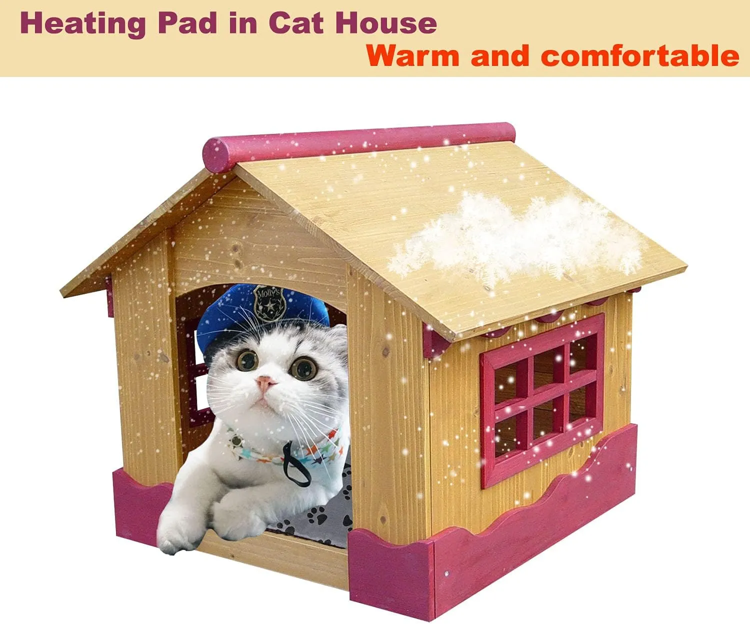 Pet Heating Pad for Small Dogs Cats Heated Bed mat Indoor Electric Cat Warming Bed Waterproof Dog Heating pad Chew Proof Cord,Easy Clean