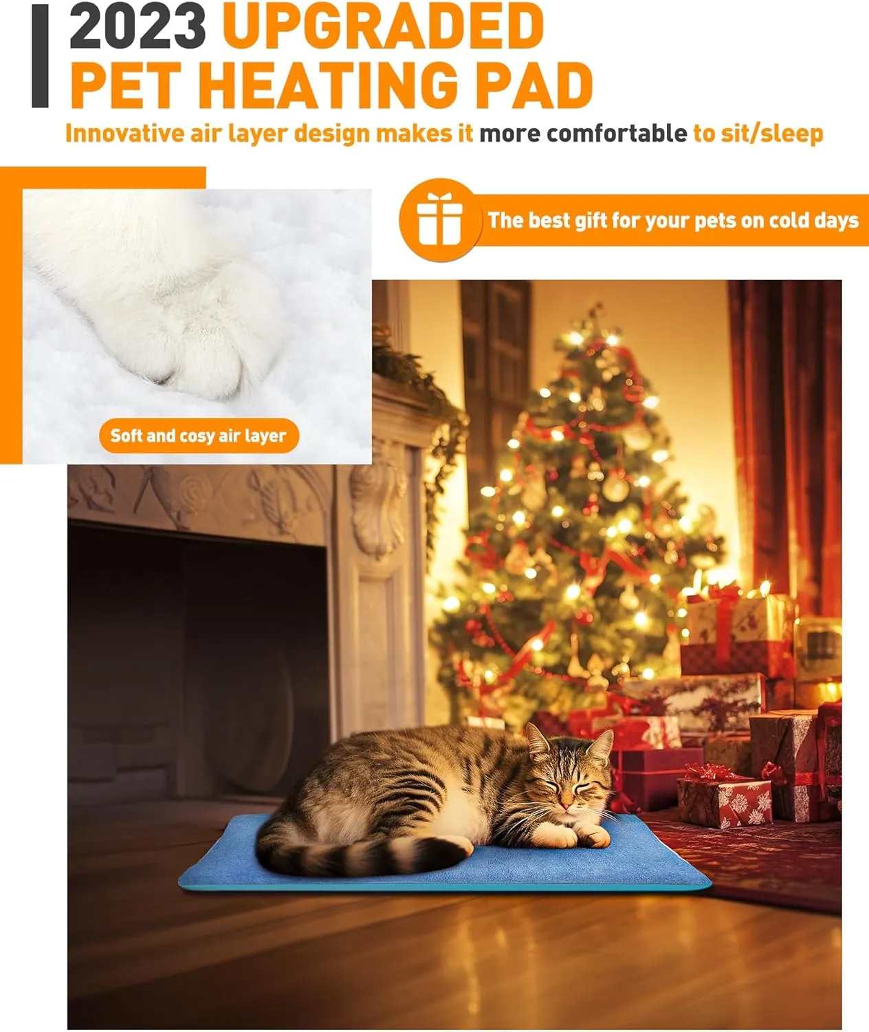 Pet Heating Pad With Temperature Adjustment, Timer, and Anti-bite Features - Waterproof Electric Heated Bed Mat for Dogs, Puppies, and Cats - Indoor Pet Warming Pad