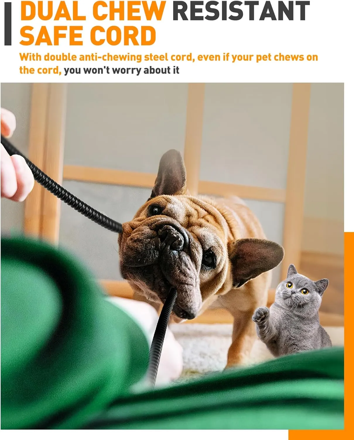 Pet Heating Pad With Temperature Adjustment, Timer, and Anti-bite Features - Waterproof Electric Heated Bed Mat for Dogs, Puppies, and Cats - Indoor Pet Warming Pad