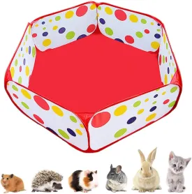 Portable Small Animals Playpen, Outdoor/Indoor Pop Open Pet Exercise Fence, Guinea Pig Accessories Metal Wire Yard Fence C&C Cage Tent for Rabbits, Hamster, Chinchillas and Hedgehogs