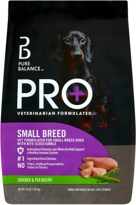 Pro  Small Breed Chicken & Pea Recipe Dry Dog Food, 16 Lbs - Omega-6 and Omega-3 Fatty Acids Help Support Healthy Skin and Coat, Dry Dog Food for Small Breeds of All Life Stages