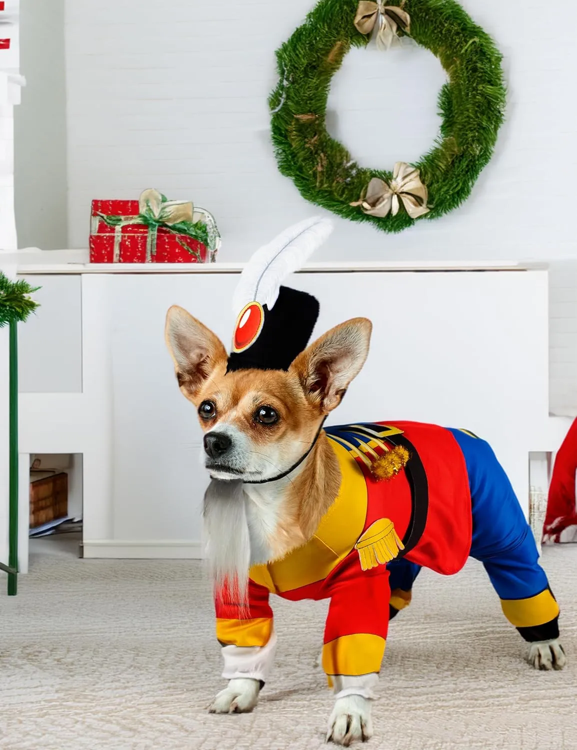 Rubies Nutcracker Fun and Cute Pet Costume Jumpsuit, Hat, and Backpack for Themed Parties and Halloween, Large