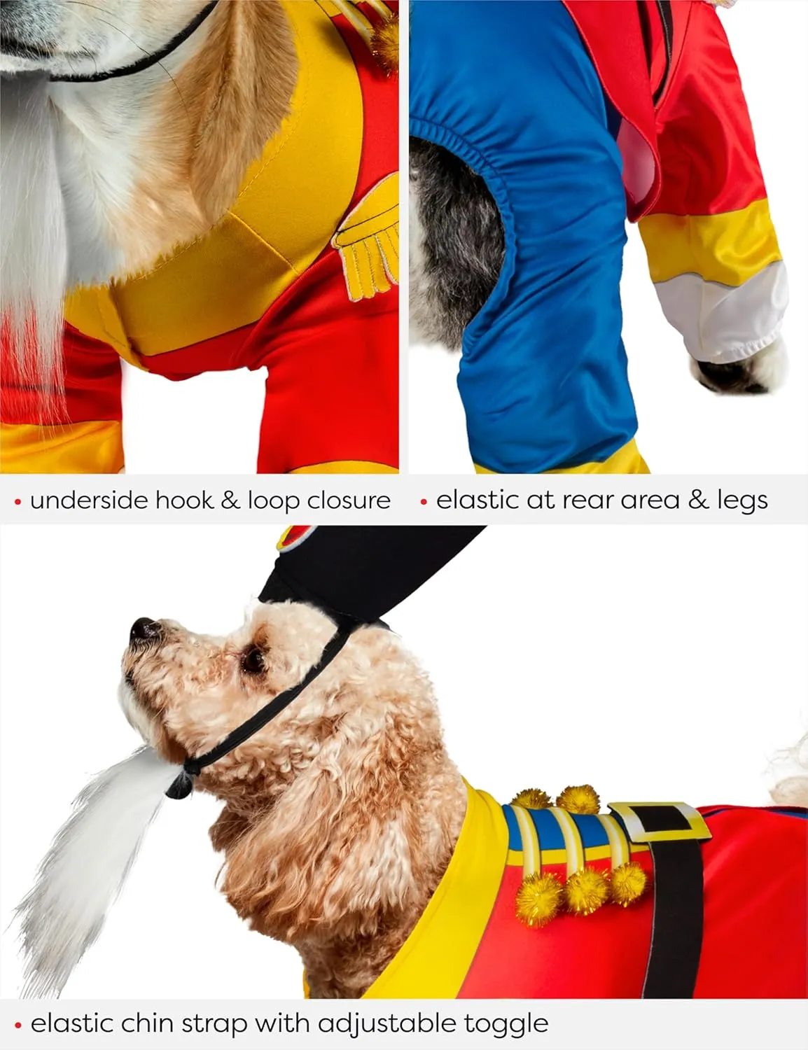 Rubies Nutcracker Fun and Cute Pet Costume Jumpsuit, Hat, and Backpack for Themed Parties and Halloween, Large