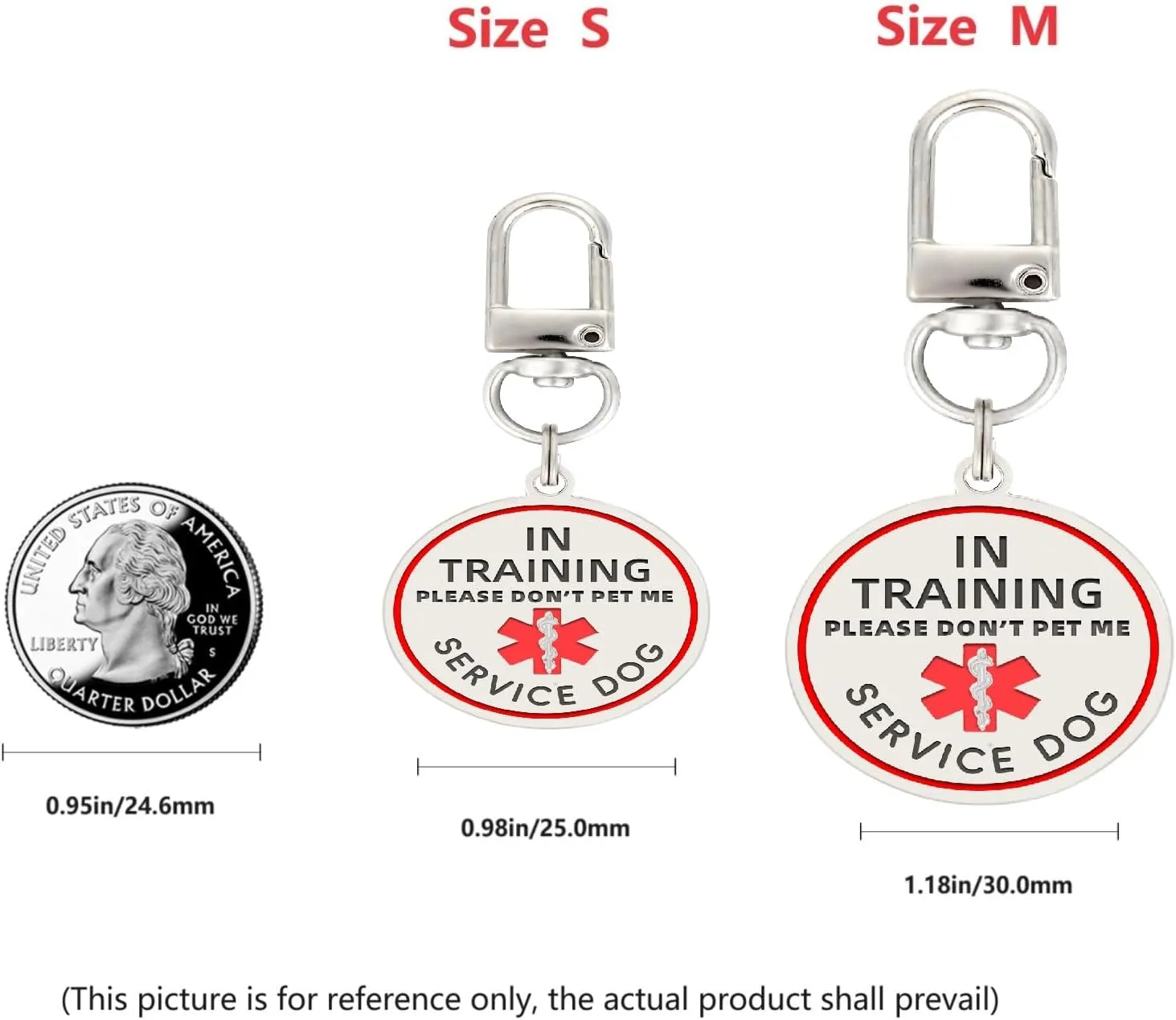 Service Dog in Training Tag, ID Tag Removable to Collar, Harness (Medium)