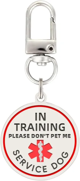 Service Dog in Training Tag, ID Tag Removable to Collar, Harness (Medium)