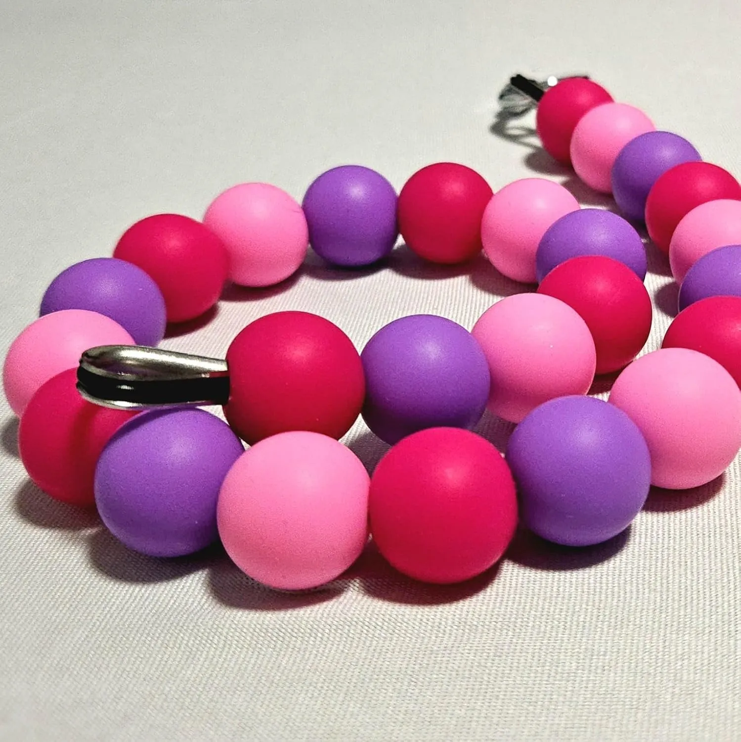 Silicone Bead Collar - Waterproof - 100% Non-Toxic - Scent Free & Odor Resistant All Breeds - Bubblegum (15)