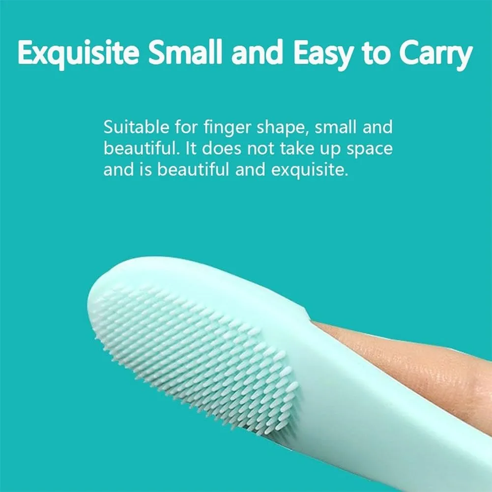 Silicone Scrubber for Cats Chin Cleaner, Silicone Cat Scrubber for Chin, Cat Chin Scrubber, Multifunctional Silicone Brush, Silicone Finger Toothbrush for Puppies and Cats(Green,4PCS)