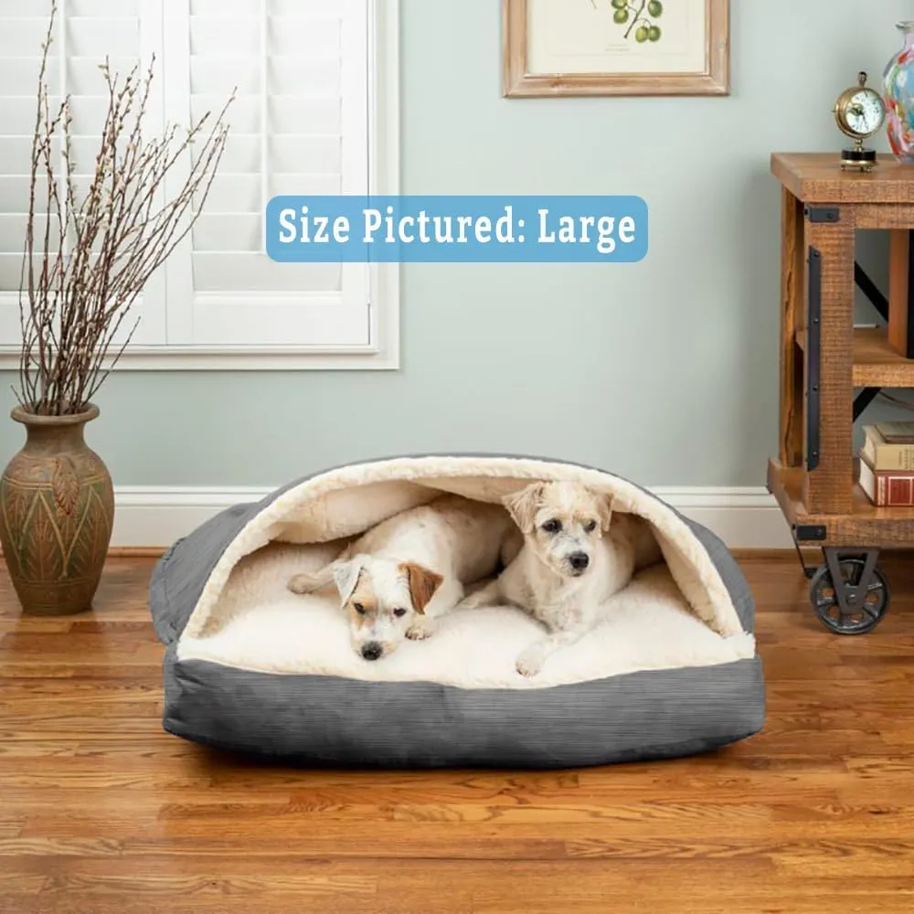 Snoozer Cozy Cave Rectangle Dog Bed - Dog Bed with Cover Cave, Covered Calming Burrow for Medium & Large Size Pets, Washable - Large