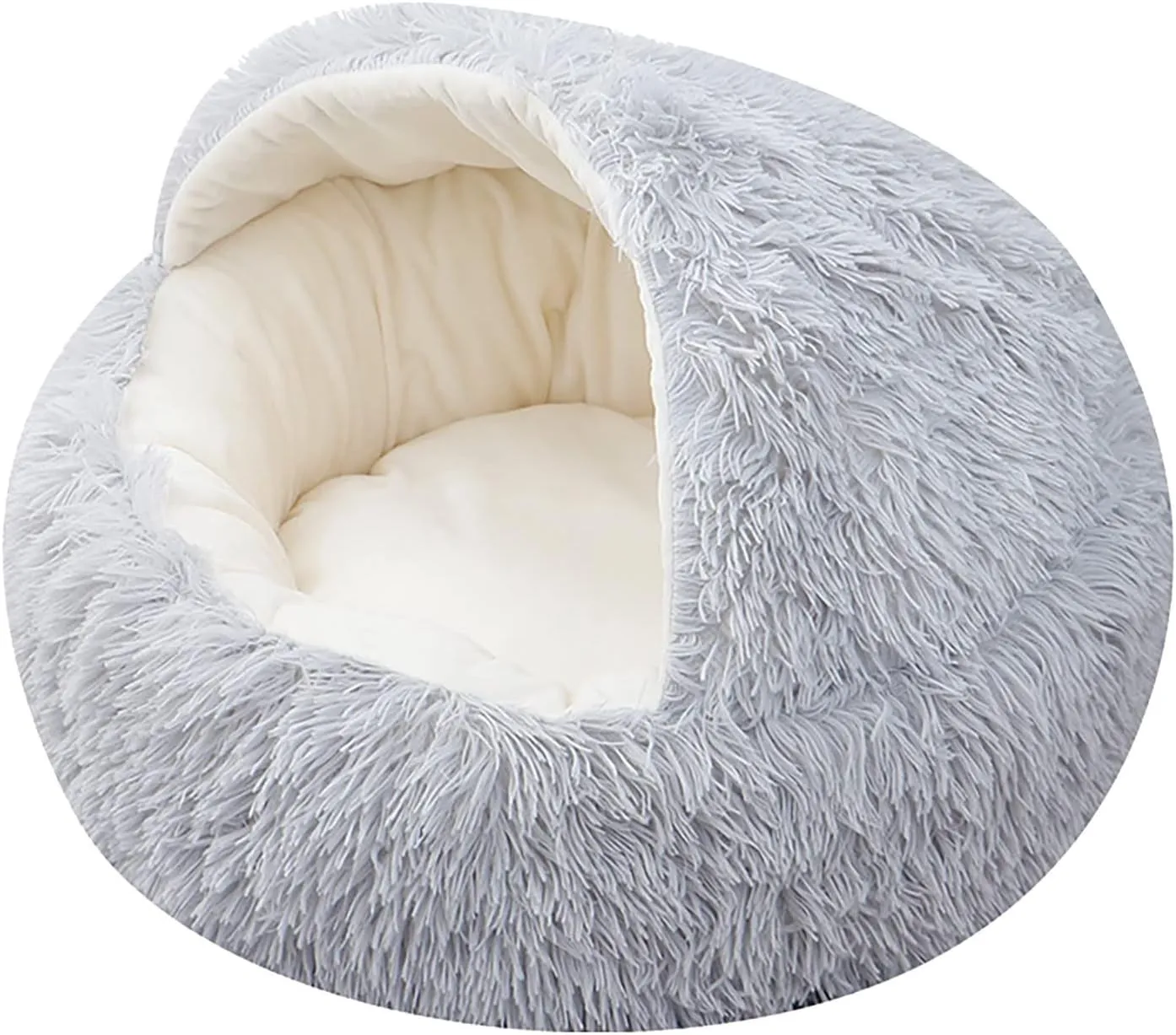 Soft Plush Dogs Cat Beds for Indoor Shell Shaped Calming Dog Beds for Small Dogs Pet Bed Mat Washable Warm Dog Bed Cat Bed Fits Puppy Or Small Pet Christmas Birthday Gifts for Men Women (Grey)