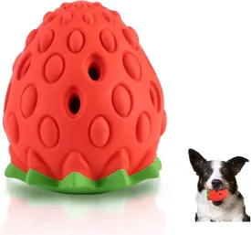 Strawberry Tough Dog Toys for Aggressive Chewers | Treat Dispensing Dog Toys | Dog Teething Chew Toy | Indestructible Durable Puppy Toy for Medium Large Dogs