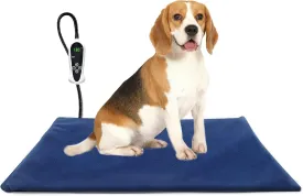 TJOY Pet Heating Pad for Cats & Dogs - Adjustable Temperature Electric Heated Bed Mat with Timer, Waterproof Cat Warming Pad