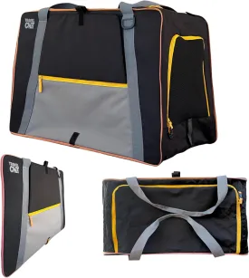 Travel Cat Foldable Cat Carrier - Collapsible Crate for Small, Medium Kittens & Cats up to 20 LBs - Light, Slim Soft-Sided The Pack N' Paw Compact Travel Bag (26.77x 17.72x14.5)