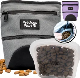 Treat Bag - Large Pouch With Silicone Insert and Magnetic Closure for Easy Dog Training and Storage - Poop Bag Holder - Treat Pouches (Grey)