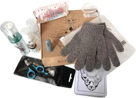 Ultimate Kit for Cats and Small Animals: Unique Care Set for Your pet Probiotic Shampoo for Sphynx and Naked Cats, Wet Wipes, Bathing Gloves, Nail Clippers, Shower caps, Finger Toothbrush