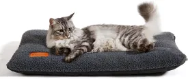Ultra Soft Cat Bed Mat 24 x 18 Inch Cozy Pet Cushion with Non-Slip Bottom Washable Self-Warming Sleep Dog Pad for Crates Carriers (Dark Gray)