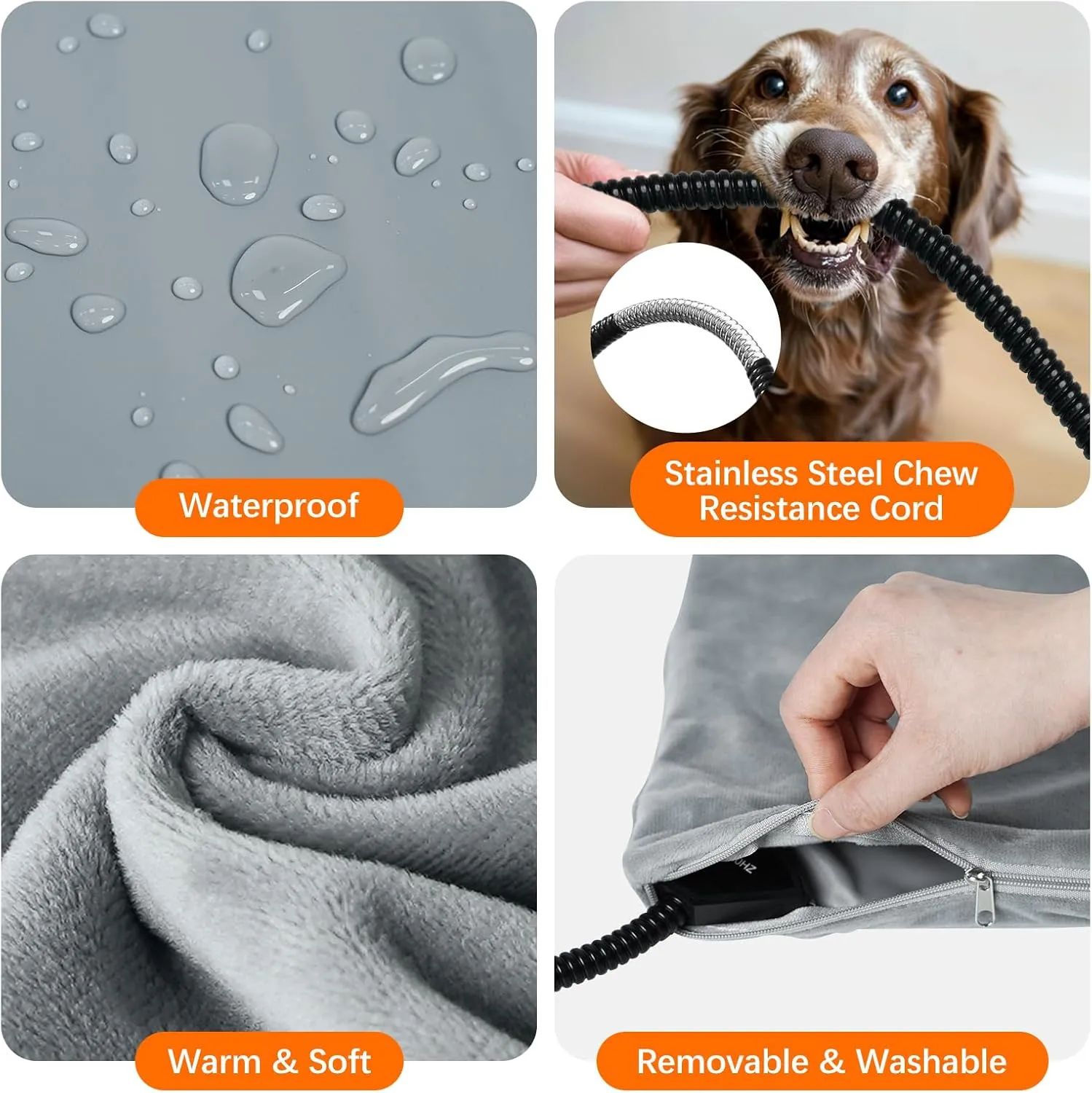 Vannon Pet Heating Pad, Heated Cat Dog Bed with Chew Resistant Cord, Outdoor Heated Mat for Dog House, Adjustable Indoor Warming Mat for Pets, Waterproof & Overheat Protection, 27.6''  15.7''