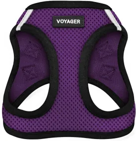 Voyager Step-in Air Dog Harness - All Weather Mesh, Reflective, No Pull Harness for Small, Medium Dogs, Cats - Secure with Hook & Loop Fastener, Buckle, Double D-Rings - Purple/Black Trim, XS