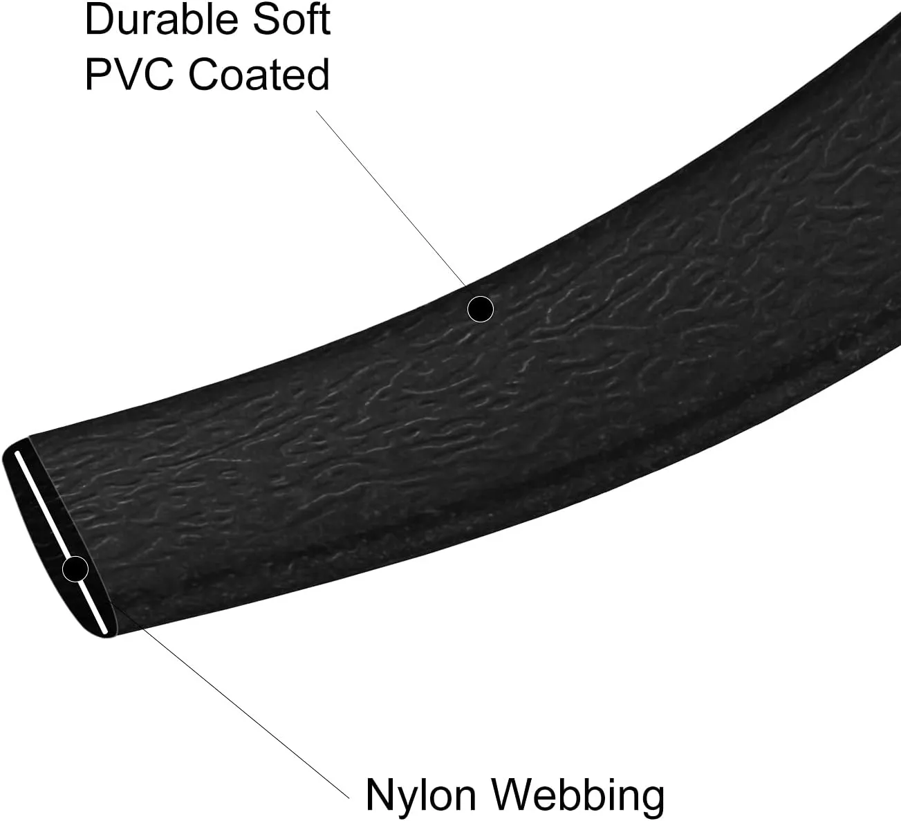 Waterproof Long Leash Durable Dog Recall Training Lead Great for Outdoor Hiking, Training, Yard, Beach and Swimming (Black, 30ft)