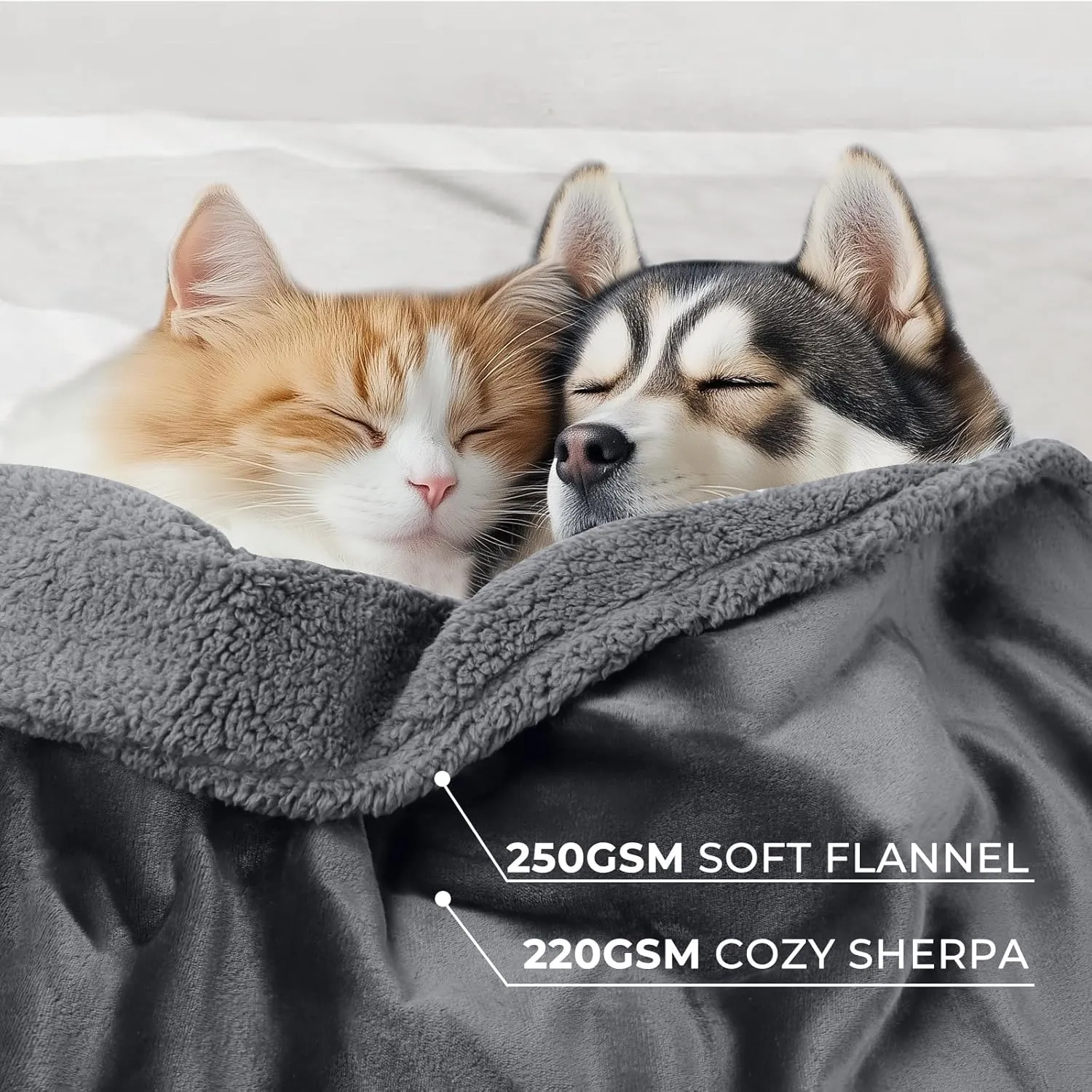 Waterproof Pet Blanket, Liquid Pee Proof Dog Blanket for Sofa Bed Couch, Reversible Sherpa Fleece Furniture Protector Cover for Small Medium Large Dogs Cats, Dark Gray Small40" x 28"