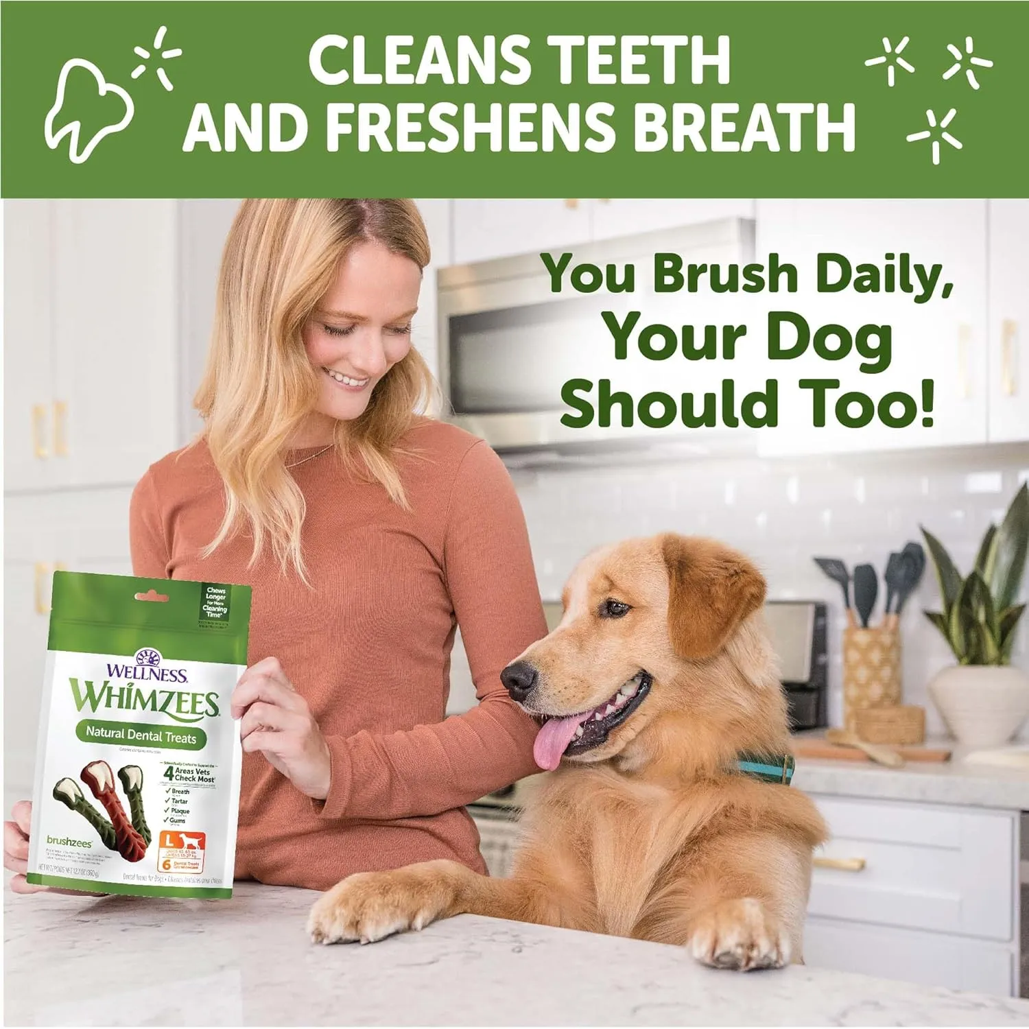 Wellness WHIMZEES Value Box Dog Dental Treats, Natural Chews, Large Size, (24 Count)