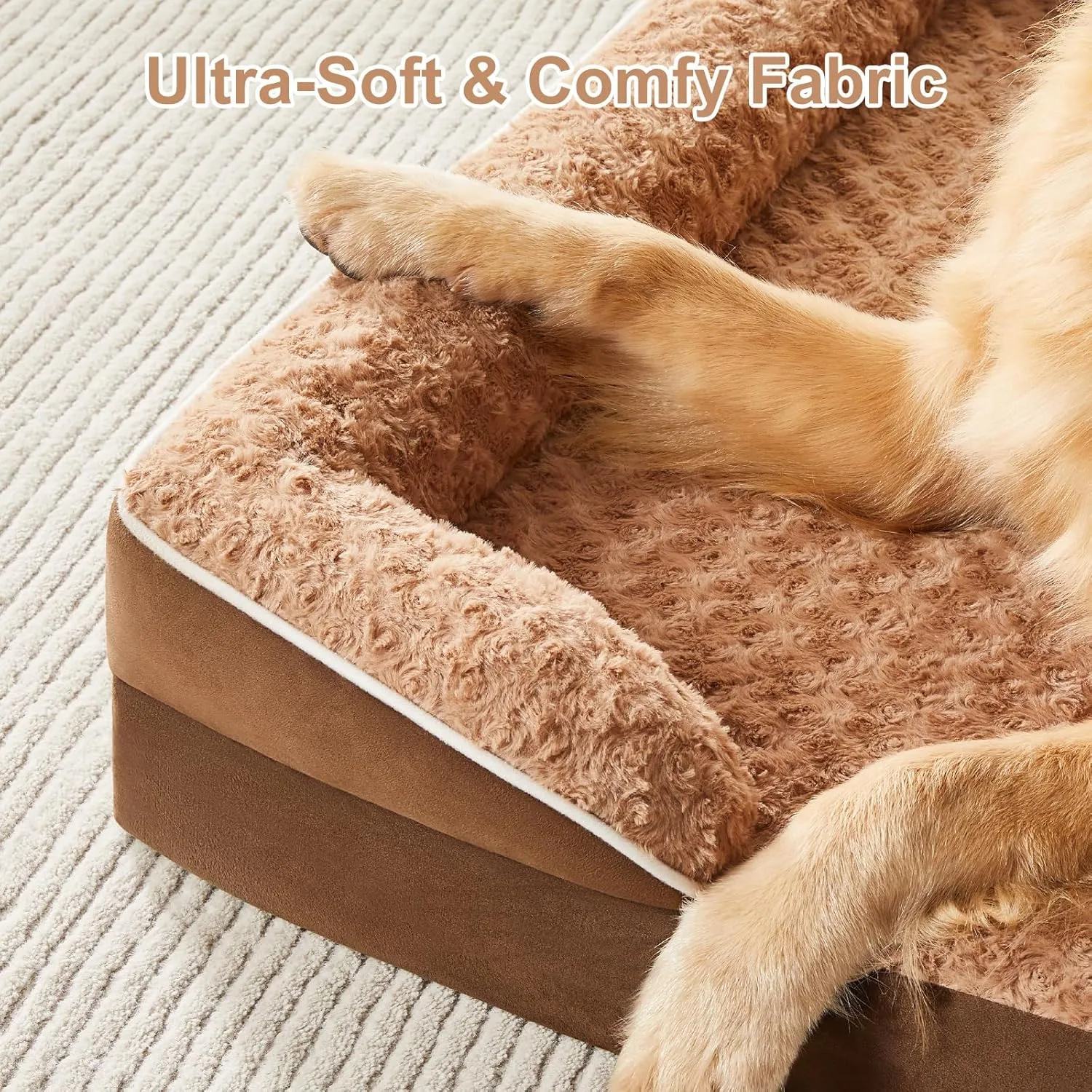 WNPETHOME Dog Bed for Extra Large Dogs, Washable Dog Bed with Waterproof Lining & Non-Skid Bottom, Orthopedic Egg Foam Couch for Pet Sleeping, Pet Bed