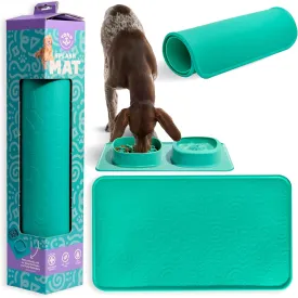 Yomp SplashMat Silicone Pet Food Mat  Non-Slip, Waterproof, and Pet-Safe Tray with Raised Edge for Dog Food and Water Bowls