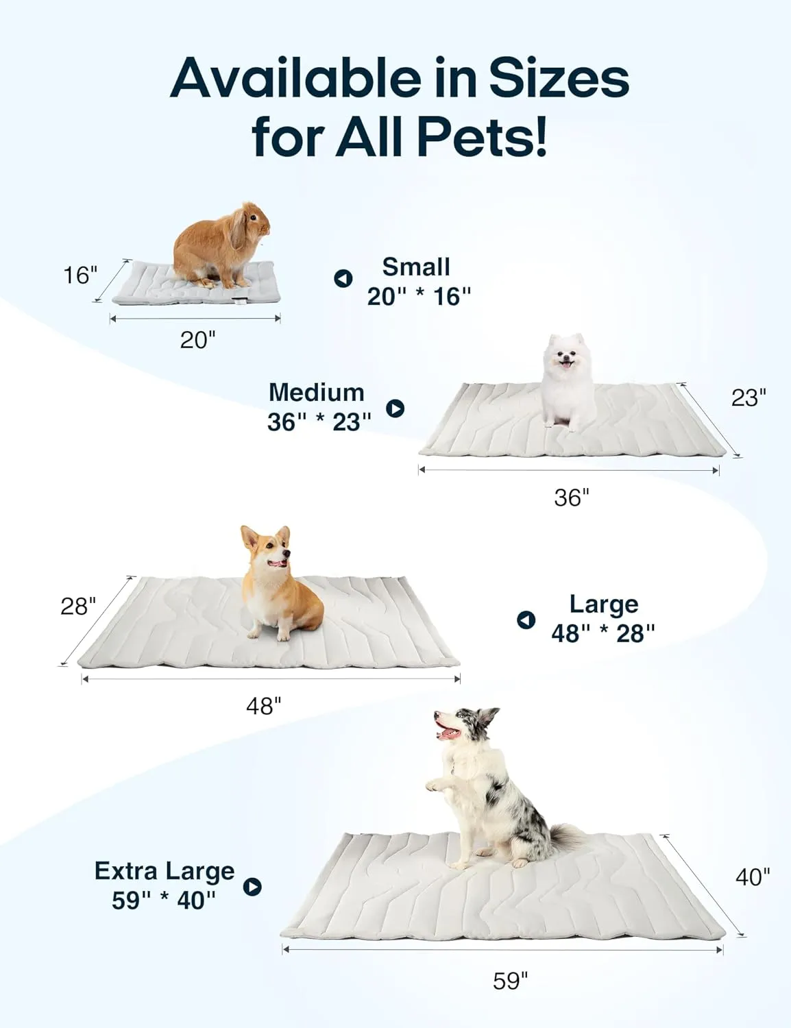 ZonLi Dog Cooling Mat, 36" x 23" Medium, Reversible Cooling Pad for Dogs & Cats (Cool & Warm), Durable & Machine Washable, Pet Mat for Crate, Kennel, Bed, Sofa, Arctic Grey