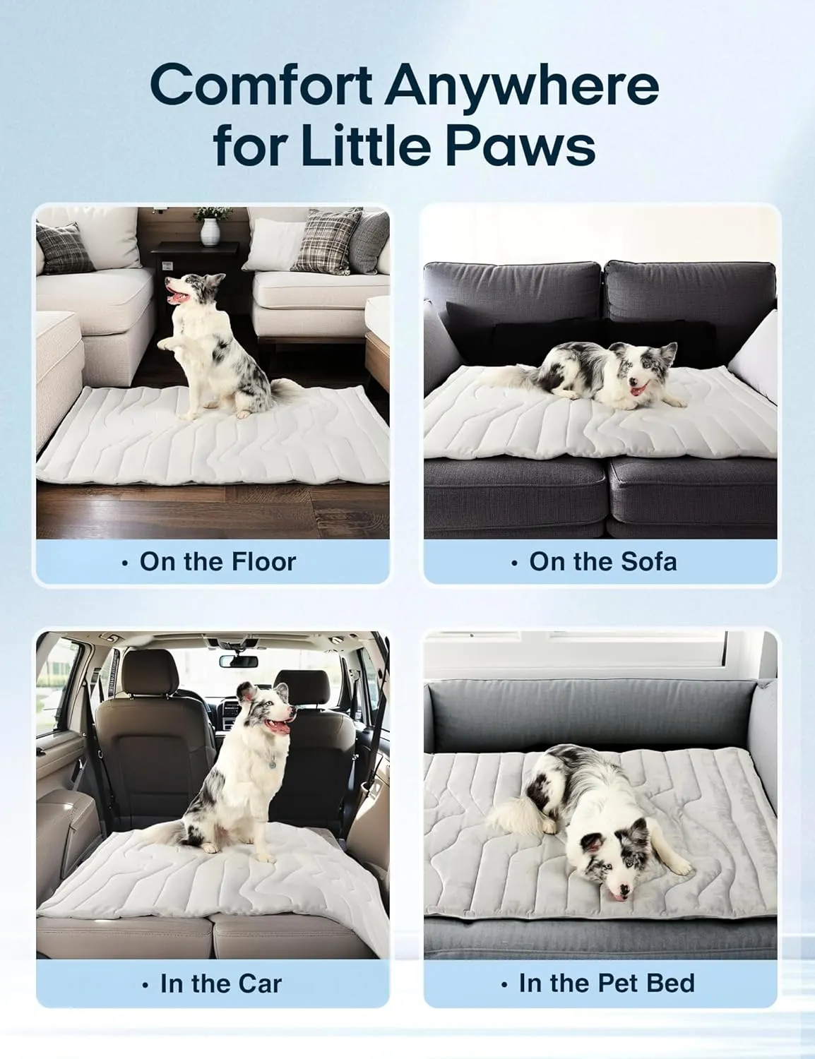 ZonLi Dog Cooling Mat, 36" x 23" Medium, Reversible Cooling Pad for Dogs & Cats (Cool & Warm), Durable & Machine Washable, Pet Mat for Crate, Kennel, Bed, Sofa, Arctic Grey