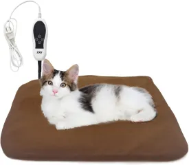 ZXU Pet Heating Pad for Cats Dogs, Waterproof Electric Pet Heating Mat Indoor, Adjustable Warming Mat with 8 Heat Setting,7 Timers Auto Off and Stay on Function Heated Pet Bed, 18" x 18", Small